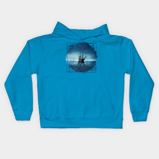 ghost ship reflection Kids Hoodie